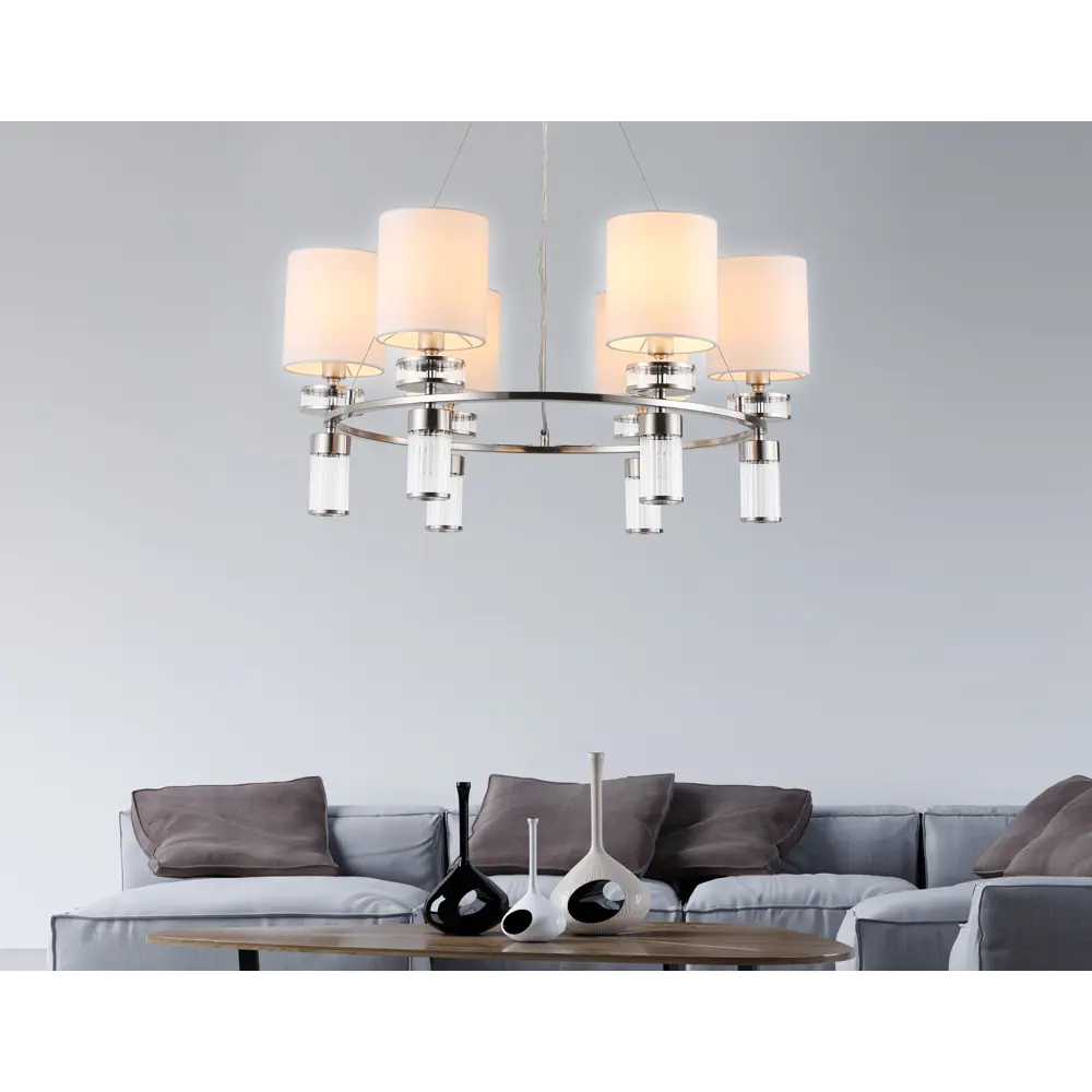 Фото 5 Люстра подвесная Ambrella Light High Ambr_lh71291 6 ламп 23 м² цвет белый/никель Фото 5 Люстра подвесная Ambrella Light High Ambr_lh71291 6 ламп 23 м² цвет белый/никель