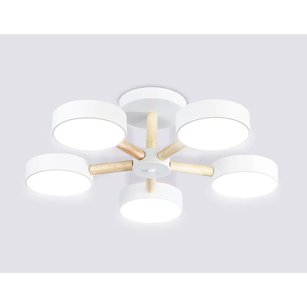 Фото 5 Люстра на штанге светодиодная Ambrella light Fl4825 с пультом управления 14 м² нейтральный белый свет цвет белый