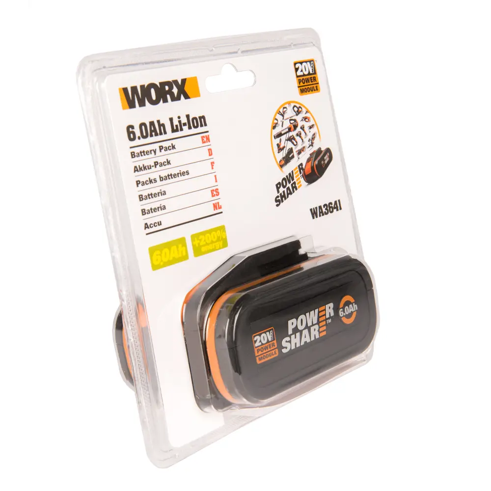 Фото 5 Аккумулятор Worx WA3641, 20 В Li-Ion 6 Ач Фото 5 Аккумулятор Worx WA3641, 20 В Li-Ion 6 Ач