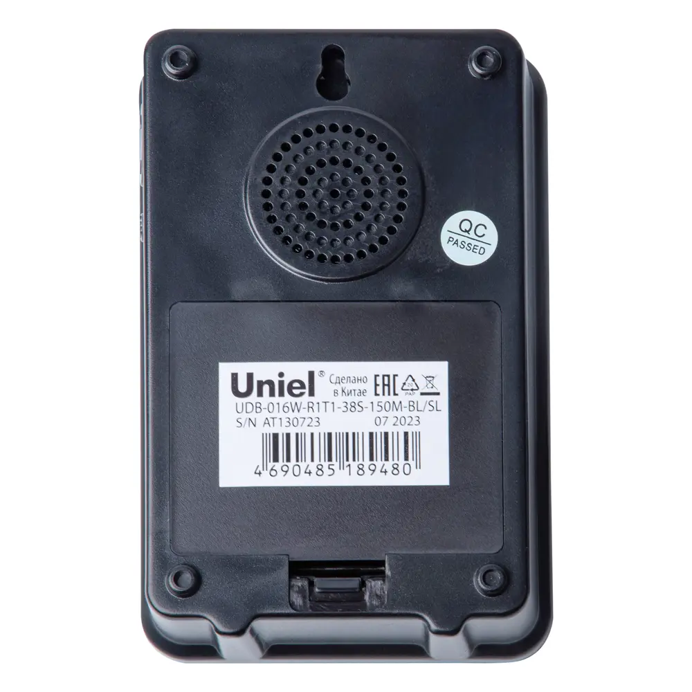 Фото 5 Дверной звонок беспроводной Uniel UDB-016W-R1T1-38S-150M-BL/SL 38 мелодий цвет серебристый/черный Фото 5 Дверной звонок беспроводной Uniel UDB-016W-R1T1-38S-150M-BL/SL 38 мелодий цвет серебристый/черный
