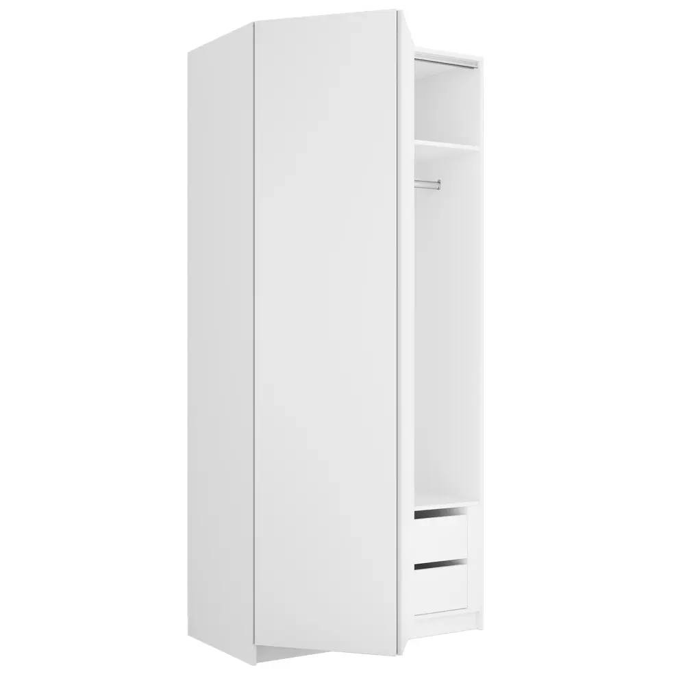 Фото 3 Шкаф распашной Мебельная компания е1 LCK_G_800_BT 101x220x52.5 см ЛДСП цвет белый снег Фото 3 Шкаф распашной Мебельная компания е1 LCK_G_800_BT 101x220x52.5 см ЛДСП цвет белый снег