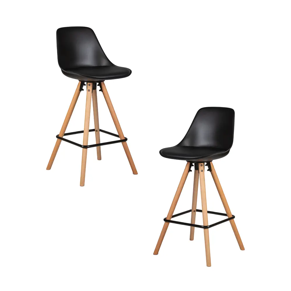 Фото Барный стул Dobrin Ronni lmZL-PP759A-1 43x93x45 см цвет черный 2 шт