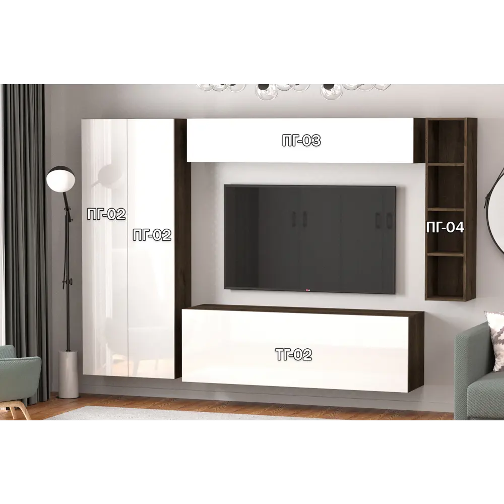 Фото 4 Полка Furnistyle 11826 160x50x42 см ЛДСП цвет белый глянец, дуб коричневый табак Фото 4 Полка Furnistyle 11826 160x50x42 см ЛДСП цвет белый глянец, дуб коричневый табак