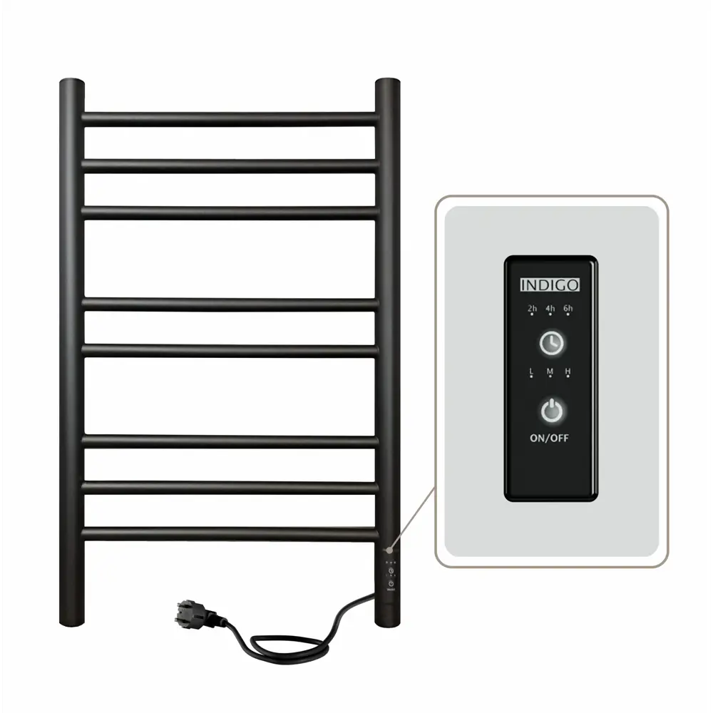 Фото 2 Полотенцесушитель электрический Myspace Сomfy 400x700 мм 95 Вт с терморегулятором лесенка цвет черный Фото 2 Полотенцесушитель электрический Myspace Сomfy 400x700 мм 95 Вт с терморегулятором лесенка цвет черный