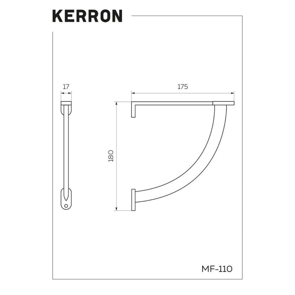 Фото 3 Кронштейн для полки Kerron 1.7x18 см нагрузка до 20 кг цвет коричневый Фото 3 Кронштейн для полки Kerron 1.7x18 см нагрузка до 20 кг цвет коричневый