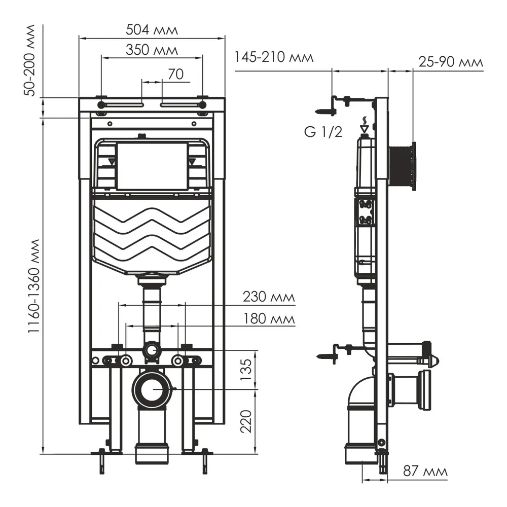 Фото 3 Инсталляция для унитаза WASSERKRAFT 58tlt.010.me.pg02 Фото 3 Инсталляция для унитаза WASSERKRAFT 58tlt.010.me.pg02