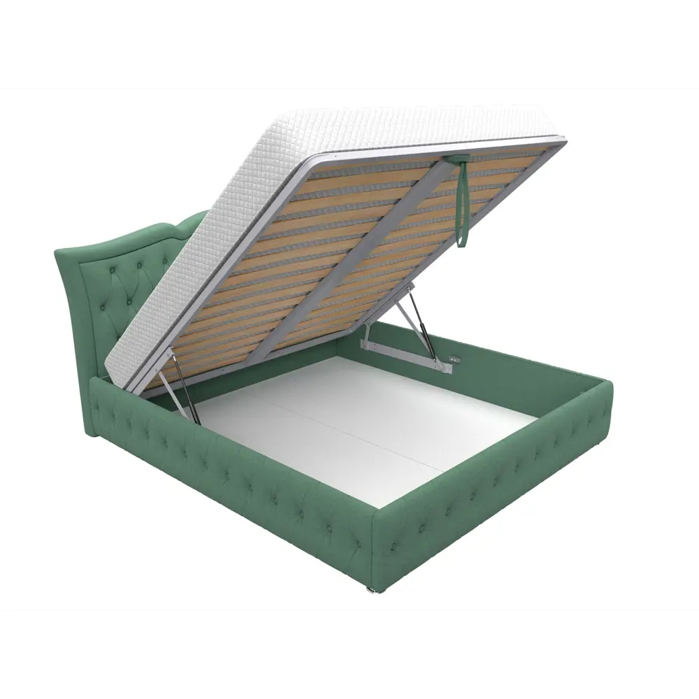 Фото 5 Кровать Герда 180 Лига диванов 123594 207x110x211 см рогожка цвет амур 11 зеленый Фото 5 Кровать Герда 180 Лига диванов 123594 207x110x211 см рогожка цвет амур 11 зеленый