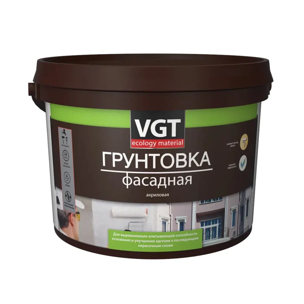 Фото Грунтовка VGT фасадная цвет бежевый 27л Фото Грунтовка VGT фасадная цвет бежевый 27л