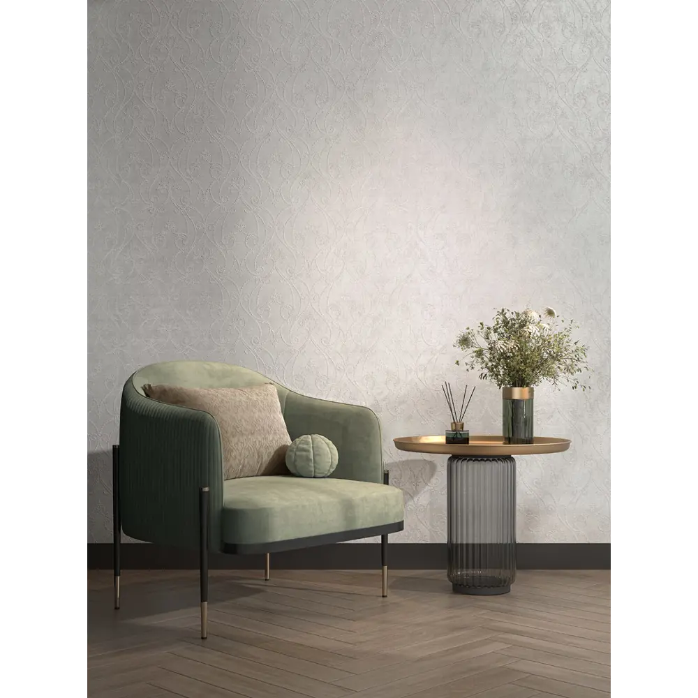 Фото Обои виниловые Kerama Marazzi Дамаск мотив KM8101 белые Фото Обои виниловые Kerama Marazzi Дамаск мотив KM8101 белые