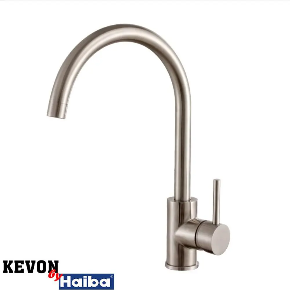 Фото Смеситель для кухни Kevon KV82426-3 поворотный излив 25 см цвет сталь