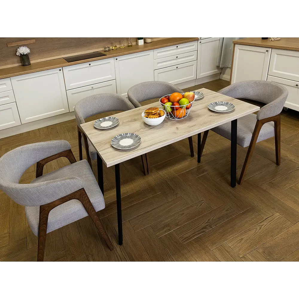 Фото Кухонный стол Diko Loft Delight Dining 140х70х75 см цвет дуб серый крафт Фото Кухонный стол Diko Loft Delight Dining 140х70х75 см цвет дуб серый крафт