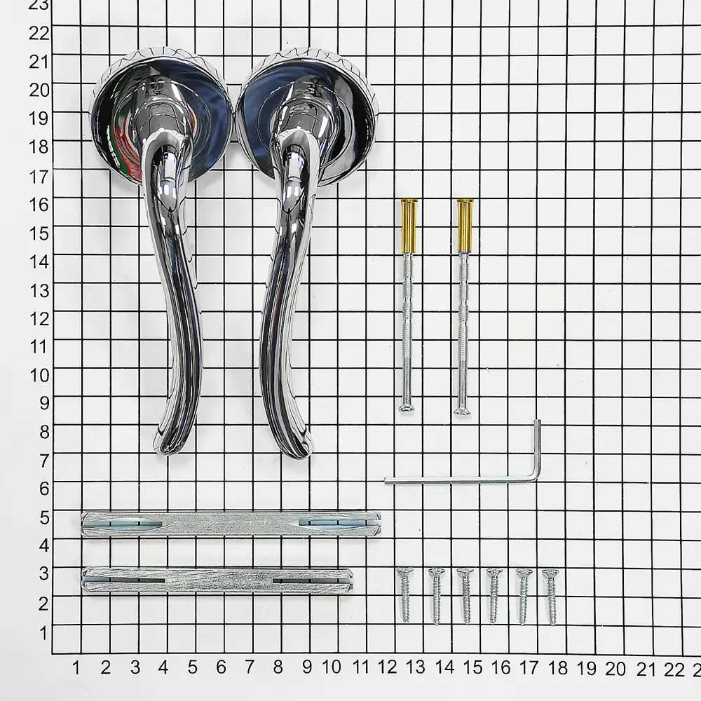 Фото 2 Ручка DoorLock Звездная линия Irida M033 OC полированный хром A=35-55мм
