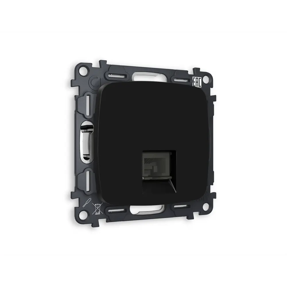 Фото Розетка компьютерная встраиваемая Ambrella volt Omega MO812010 с заземлением цвет черный матовый Фото Розетка компьютерная встраиваемая Ambrella volt Omega MO812010 с заземлением цвет черный матовый