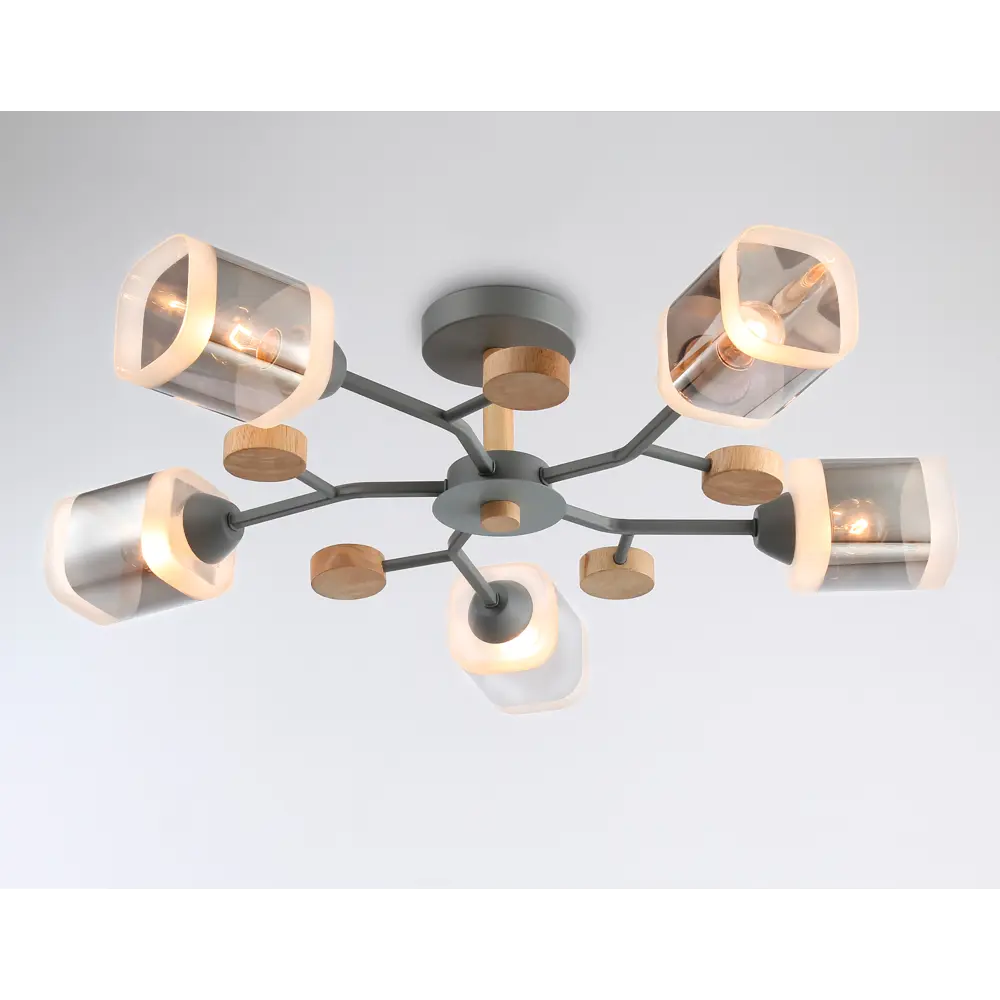 Фото 2 Люстра на штанге Ambrella Light Traditional Ambr_tr3033233 5 ламп 14 м² цвет серый