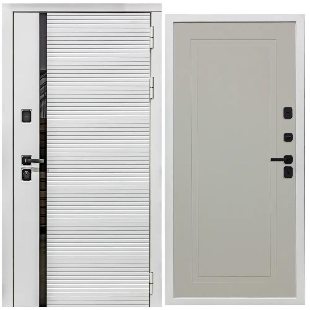 Фото Входная дверь STR 205x96см правый Н10 софт шампань Фото Входная дверь STR 205x96см правый Н10 софт шампань