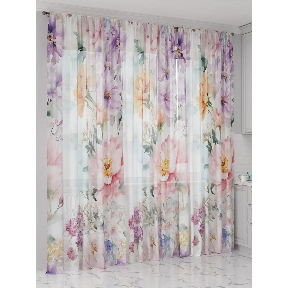 Фото Тюль Comfy way Олион - 107 CW991107-250 на шторной ленте 250x450 см цвет разноцветный Фото Тюль Comfy way Олион - 107 CW991107-250 на шторной ленте 250x450 см цвет разноцветный