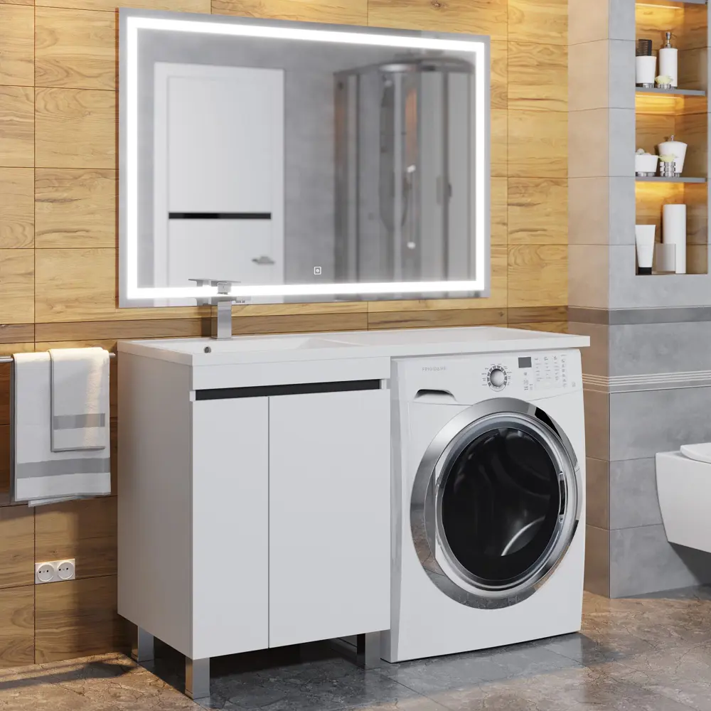 Фото 3 Тумба под стиральную машину Uperwood Magenta 5930205166 напольная 45см цвет белый Фото 3 Тумба под стиральную машину Uperwood Magenta 5930205166 напольная 45см цвет белый