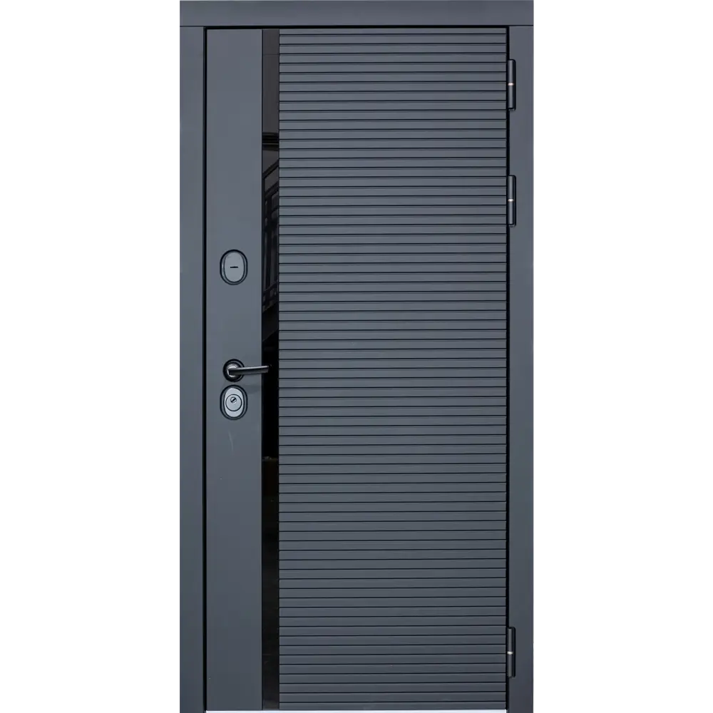 Фото Входная дверь Diva STR МХ-45 205x86см правый цвет Д15 сандал белый/черный кварц с зеркалом