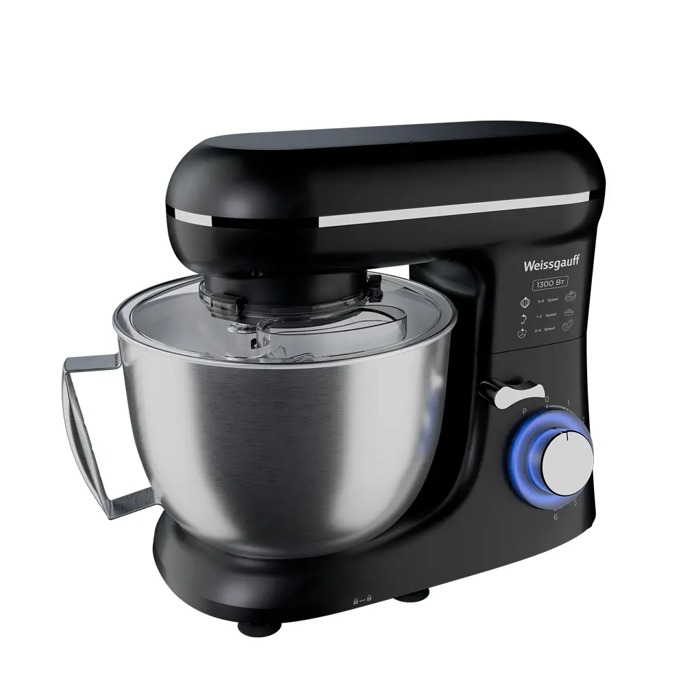 Фото 6 Планетарный миксер Weissgauff WSM 130 PMB Prime Chef 1300 Вт цвет черный Фото 6 Планетарный миксер Weissgauff WSM 130 PMB Prime Chef 1300 Вт цвет черный