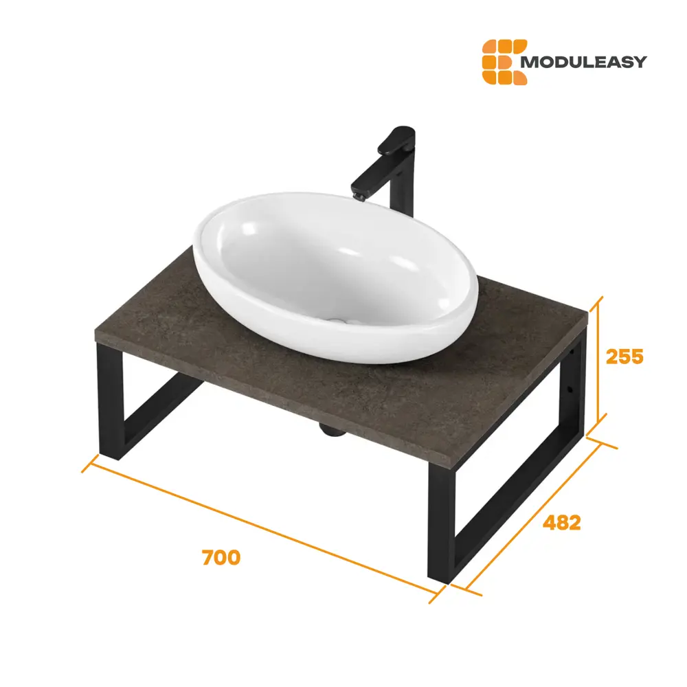 Фото 8 Столешница в ванную Moduleasy Ц0000038967 70x48.2см МДФ цвет серый/серебристый Фото 8 Столешница в ванную Moduleasy Ц0000038967 70x48.2см МДФ цвет серый/серебристый