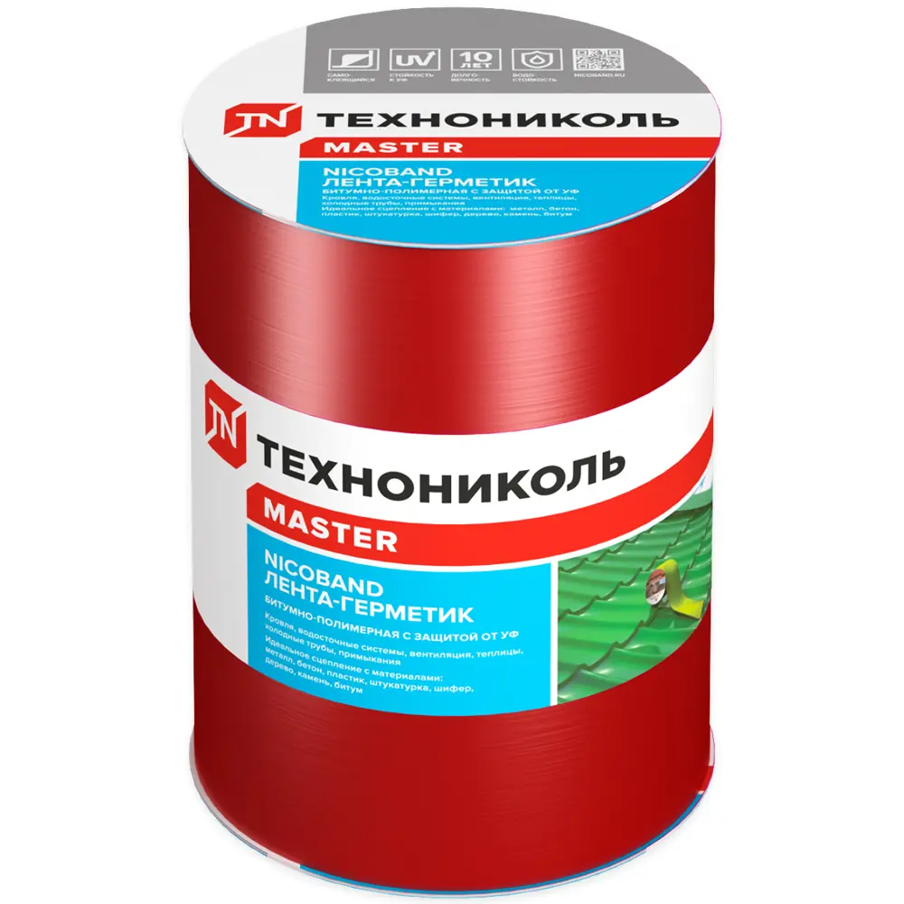 Фото 2 Кровельная лента Технониколь Nicoband 3м 15см красный 4шт Фото 2 Кровельная лента Технониколь Nicoband 3м 15см красный 4шт