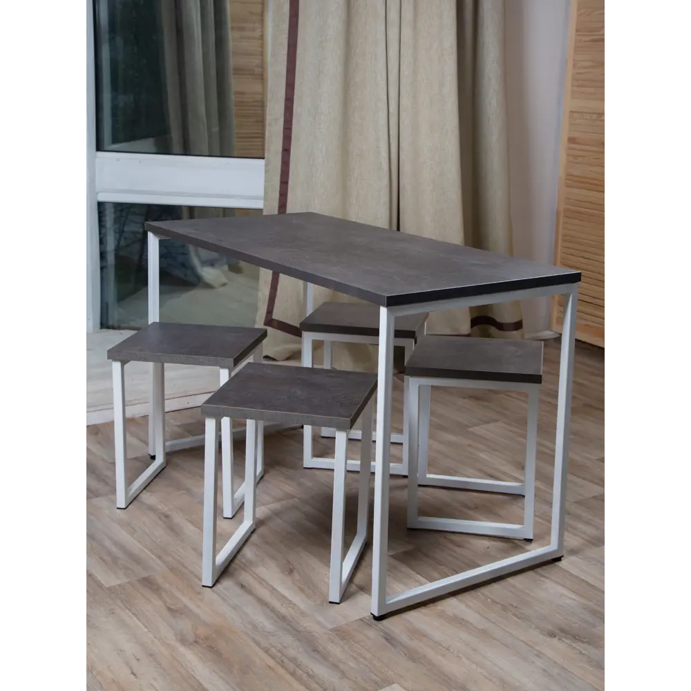 Фото Стол прямоугольный Diko loft 120x70 см лдсп цвет антрацит Фото Стол прямоугольный Diko loft 120x70 см лдсп цвет антрацит