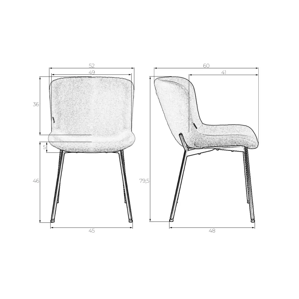 Фото 6 Комплект кухонных стульев 4 шт Dobrin Milo lml-7404 49x49x60 см ткань цвет кремовый