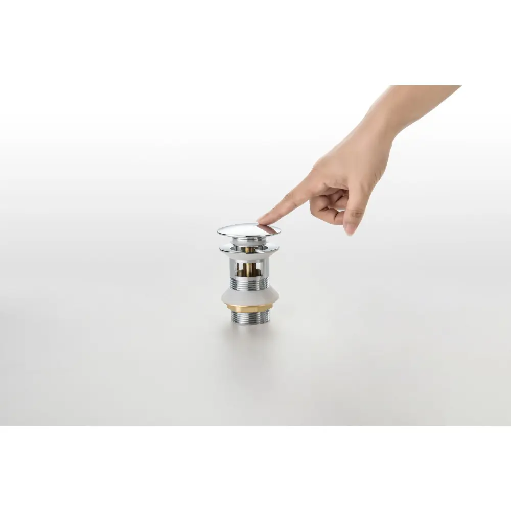 Фото 5 Донный клапан для раковины Aquatek AQ6002CR D32 мм клик-клак без перелива латунь цвет хром Фото 5 Донный клапан для раковины Aquatek AQ6002CR D32 мм клик-клак без перелива латунь цвет хром