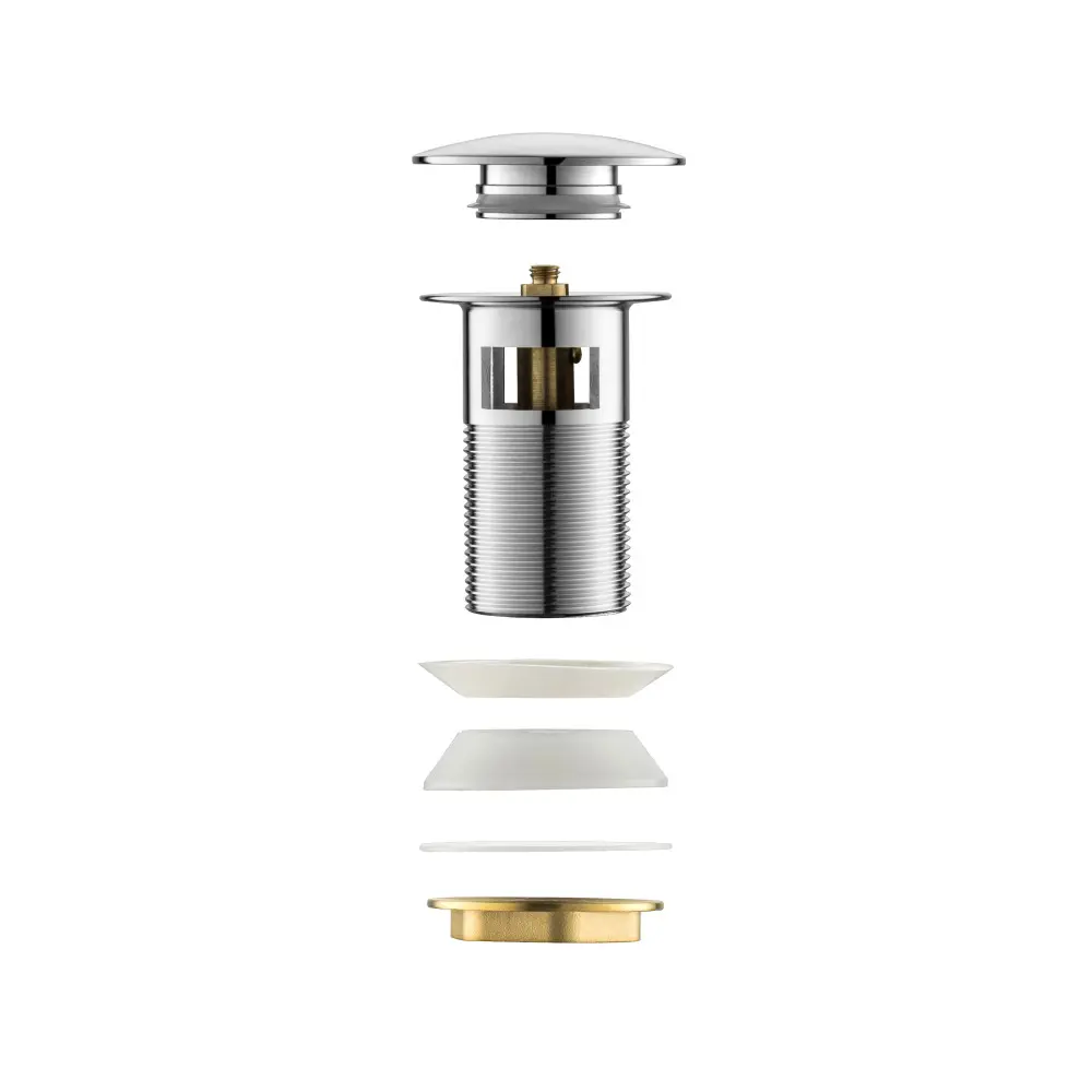 Фото 6 Донный клапан для раковины Aquatek AQ6002CR D32 мм клик-клак без перелива латунь цвет хром Фото 6 Донный клапан для раковины Aquatek AQ6002CR D32 мм клик-клак без перелива латунь цвет хром