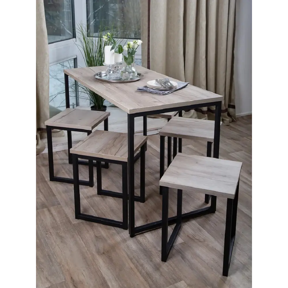 Фото 3 Стол прямоугольный Diko loft 120x70 см лдсп цвет серый крафт Фото 3 Стол прямоугольный Diko loft 120x70 см лдсп цвет серый крафт