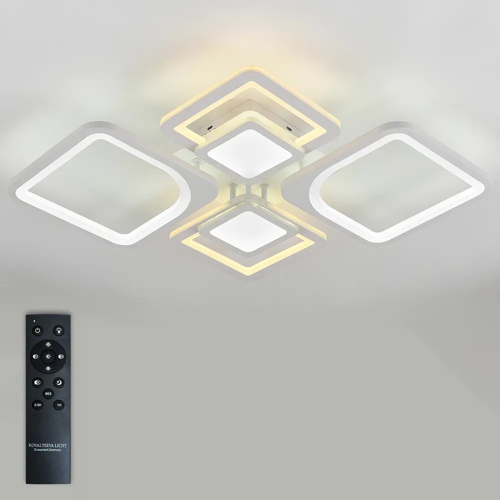 Фото Люстра потолочная светодиодная Natali Kovaltseva LED LAMPS 81191 20 м² регулируемый белый свет цвет белый Фото Люстра потолочная светодиодная Natali Kovaltseva LED LAMPS 81191 20 м² регулируемый белый свет цвет белый