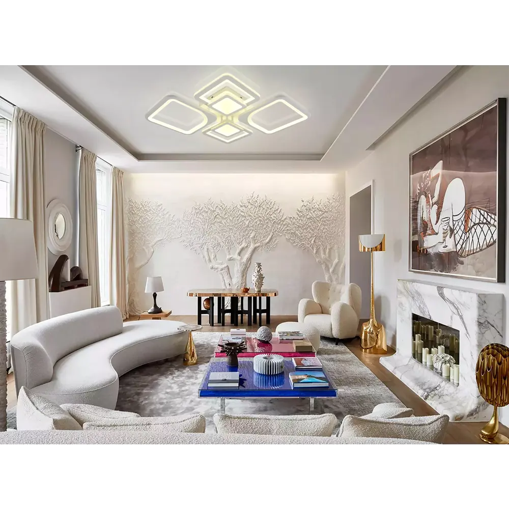 Фото 6 Люстра потолочная светодиодная Natali Kovaltseva LED LAMPS 81191 20 м² регулируемый белый свет цвет белый Фото 6 Люстра потолочная светодиодная Natali Kovaltseva LED LAMPS 81191 20 м² регулируемый белый свет цвет белый