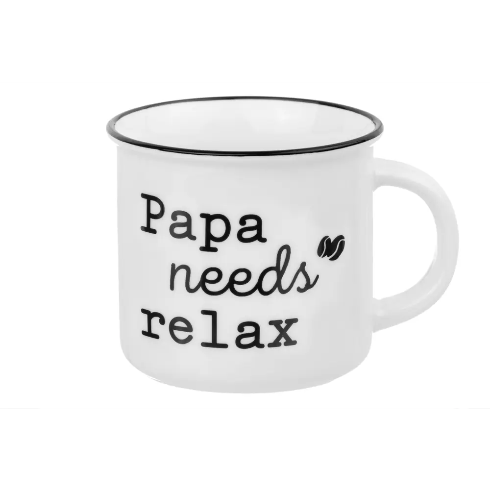 Фото Кружка 400 мл Elan Gallery Papa needs relax фарфор цвет черный/белый Фото Кружка 400 мл Elan Gallery Papa needs relax фарфор цвет черный/белый