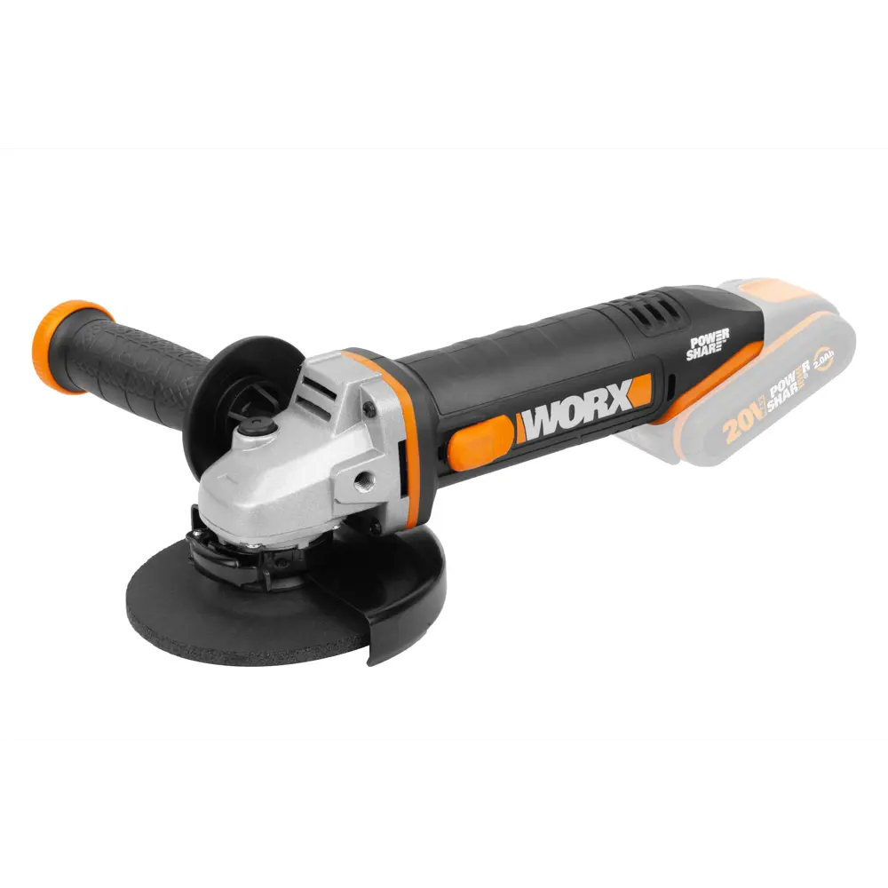 Фото УШМ аккумуляторная Worx WX803.9, 20 В Li-Ion, 125 мм, без АКБ и ЗУ Фото УШМ аккумуляторная Worx WX803.9, 20 В Li-Ion, 125 мм, без АКБ и ЗУ