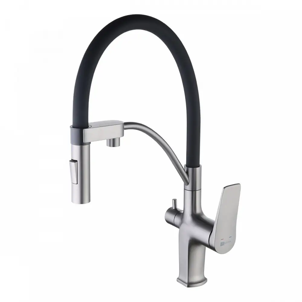 Фото Однорычажный смеситель Lemark Bronx lm3761gm 20.6 см цвет графит Фото Однорычажный смеситель Lemark Bronx lm3761gm 20.6 см цвет графит