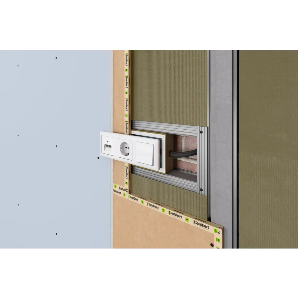 Фото 2 Подрозетник звукоизоляционный SoundGuard M-BOX 5 5-секционный 410x120x45 мм цвет голубой Фото 2 Подрозетник звукоизоляционный SoundGuard M-BOX 5 5-секционный 410x120x45 мм цвет голубой