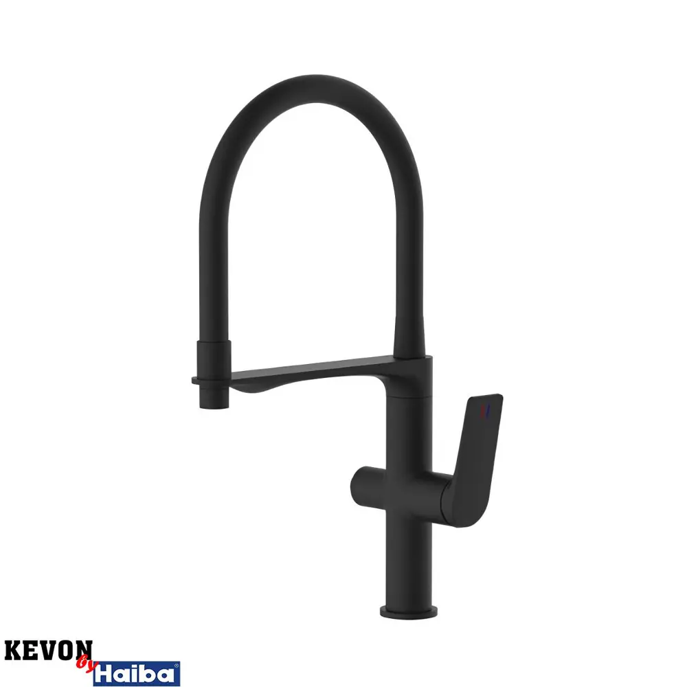 Фото Смеситель для кухни Kevon KV60293-7 гибкий излив 19.5 см цвет черный Фото Смеситель для кухни Kevon KV60293-7 гибкий излив 19.5 см цвет черный