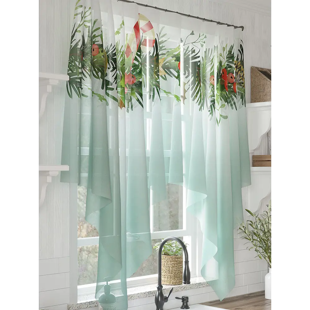 Фото 3 Тюль Helga Базовая коллекция HH534199 на шторной ленте 145x200 см цвет белый, коричневый, красный, зеленый Фото 3 Тюль Helga Базовая коллекция HH534199 на шторной ленте 145x200 см цвет белый, коричневый, красный, зеленый