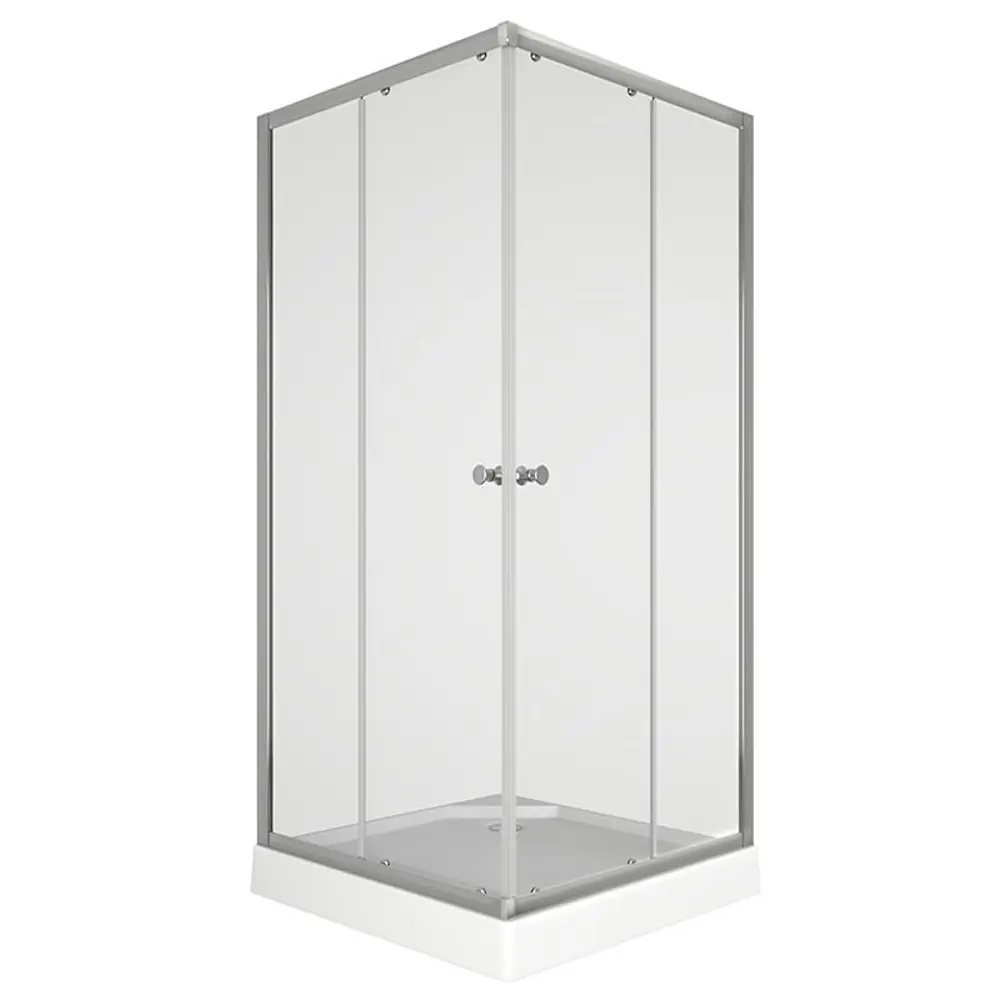 Фото Душевой уголок Bauedge Stil Hit TY0034 с поддоном 80x80x195, прозрачное закаленное стекло, хромированный профиль Фото Душевой уголок Bauedge Stil Hit TY0034 с поддоном 80x80x195, прозрачное закаленное стекло, хромированный профиль