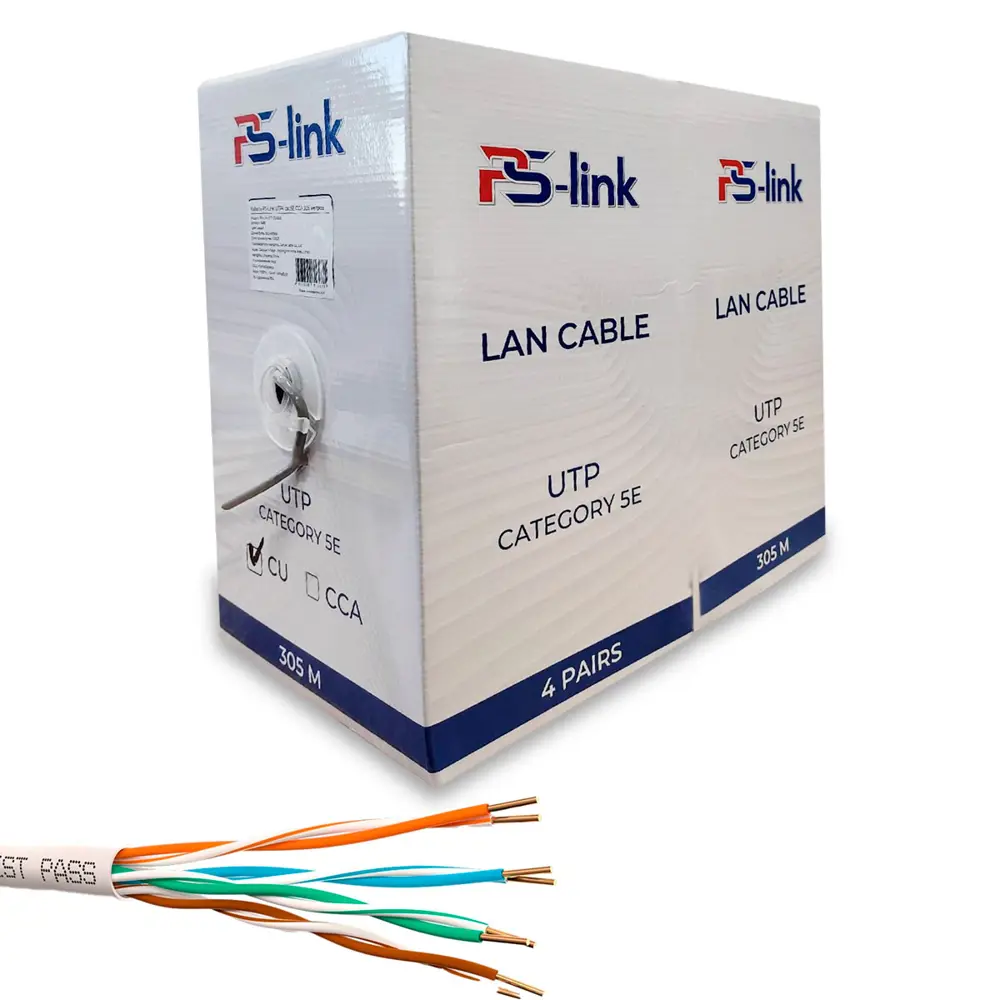 Фото 7 Кабель витая пара Ps-Link UTP4 cat 5e 100 м медный с коннекторами RJ-45 5681 Фото 7 Кабель витая пара Ps-Link UTP4 cat 5e 100 м медный с коннекторами RJ-45 5681