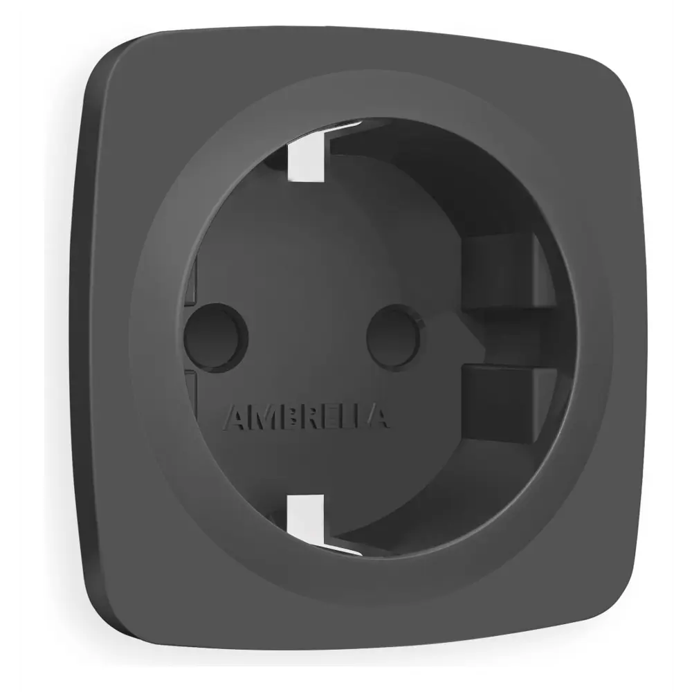 Фото Накладка для розетки с заземлением и со шторками Ambrella volt Omega OP9070 цвет графит Фото Накладка для розетки с заземлением и со шторками Ambrella volt Omega OP9070 цвет графит