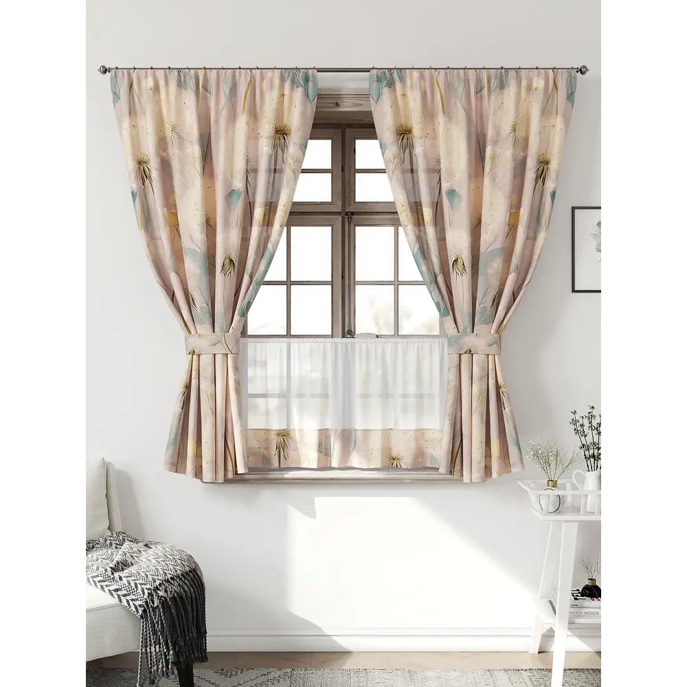 Фото Комплект штор Comfy way Иномик - 03 CW705003-160 на шторной ленте 160x150 см цвет бежевый Фото Комплект штор Comfy way Иномик - 03 CW705003-160 на шторной ленте 160x150 см цвет бежевый