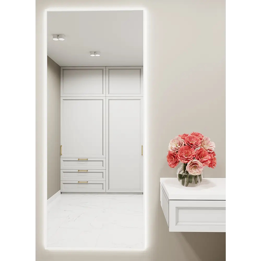 Фото Зеркало со встроенной подсветкой One mirror 17070бсх 70x170 см Фото Зеркало со встроенной подсветкой One mirror 17070бсх 70x170 см