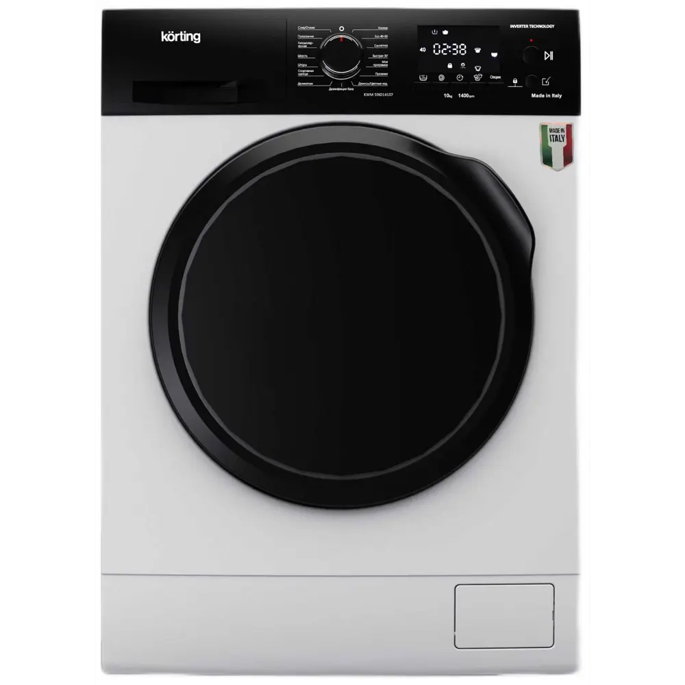 Фото 2 Стиральная машина Korting Kwm 59id14107 59.5x85x61 см 10 кг цвет белый Фото 2 Стиральная машина Korting Kwm 59id14107 59.5x85x61 см 10 кг цвет белый