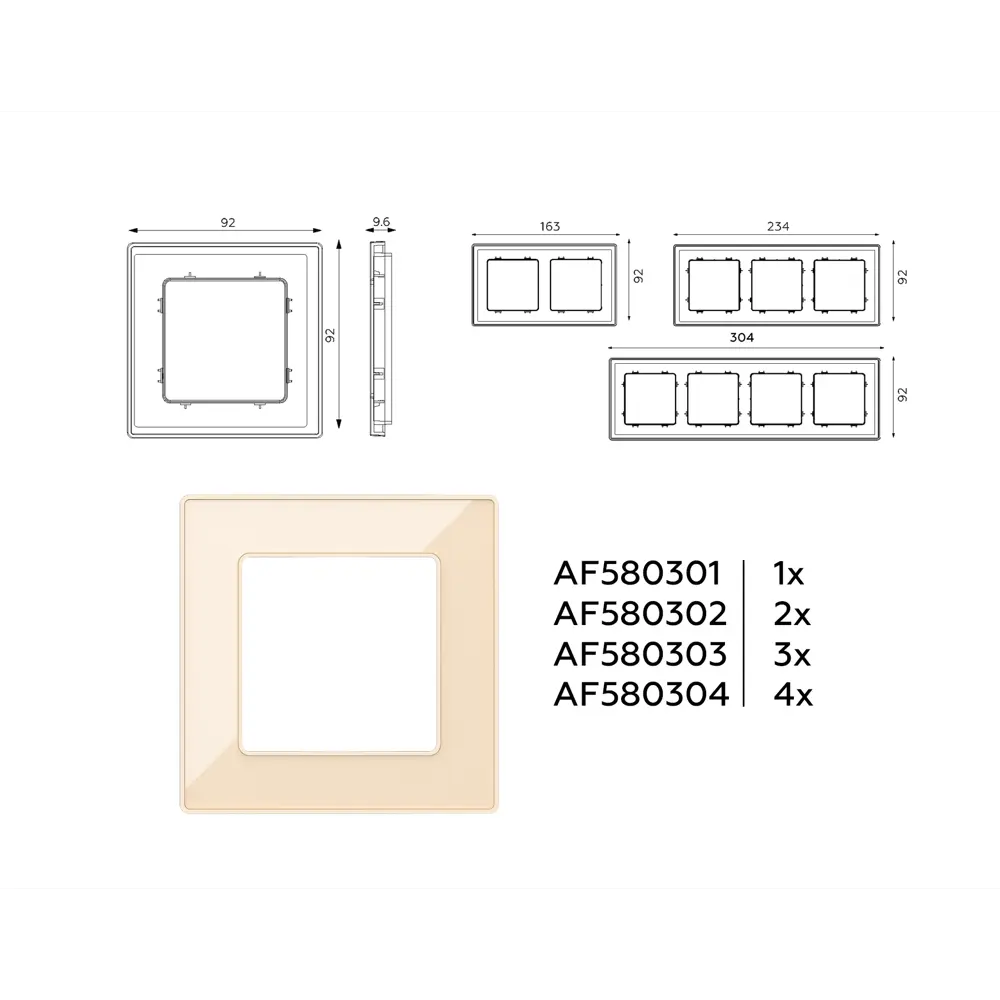 Фото 3 Рамка для розеток и выключателей Ambrella volt Alfa Arctic AF580303 3 поста цвет бежевый Фото 3 Рамка для розеток и выключателей Ambrella volt Alfa Arctic AF580303 3 поста цвет бежевый