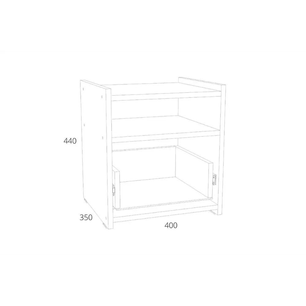 Фото 3 Тумба прикроватная Silva 40x44x35 см 1 ящик ЛДСП цвет белый, дуб сонома Фото 3 Тумба прикроватная Silva 40x44x35 см 1 ящик ЛДСП цвет белый, дуб сонома