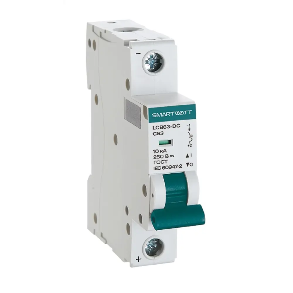 Фото Модульный автоматический выключатель Smartwatt PDE LCB63H-DC-C10/1 10 А 1P кривая C 10 кА Фото Модульный автоматический выключатель Smartwatt PDE LCB63H-DC-C10/1 10 А 1P кривая C 10 кА
