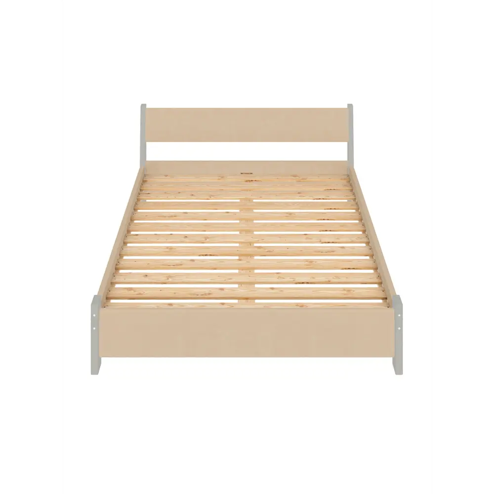 Фото 2 Кровать Solarius Мишка реечное основание 130x80x210см дерево цвет бежевый/платиновый