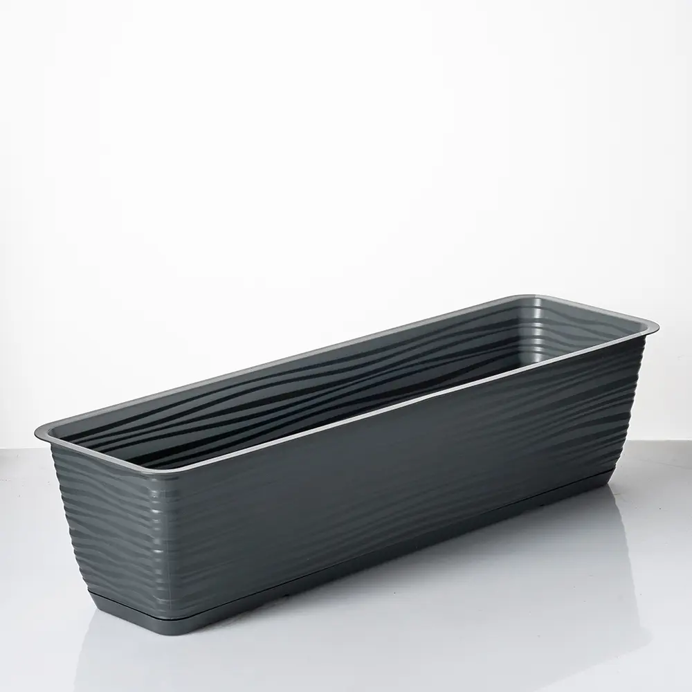 Фото 2 Балконный ящик Sahara Form-plastic 60 см 17 см 9 л полипропилен черный Фото 2 Балконный ящик Sahara Form-plastic 60 см 17 см 9 л полипропилен черный