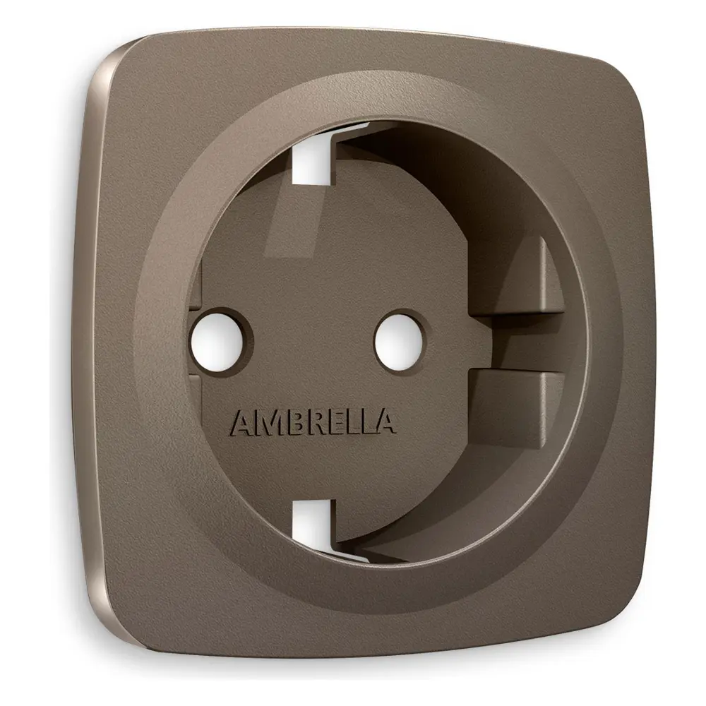Фото Накладка для розетки с заземлением Ambrella volt Omega OP6360 цвет темная бронза матовая Фото Накладка для розетки с заземлением Ambrella volt Omega OP6360 цвет темная бронза матовая